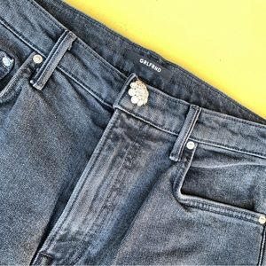 GRLFRND black denim skinny jeans color fireworks bling button size 29 NWT new